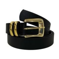 Cinto Feminino Colorido com Fivela Dourada - Tendência da Estação - Preto
