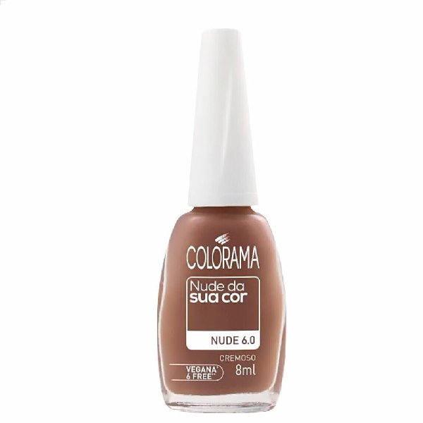 Esmalte Colorama Nude 6.0 com tampa branca, parte da linha vegana. Cores de esmalte clássicas