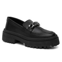 Sapato Mocassim Feminino Tratorado Corrente Moderno Macio