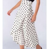 Lamis - Saia Midi Envelope em Viscose Branco