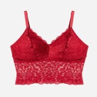 Sutiã Top Alongado em Renda Curve & Plus Size Vermelho