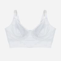 Sutiã Alongado Sem Bojo Sem Aro em Renda Curve e Plus Size Branco