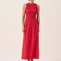 Vestido Gola Lastex Vermelho