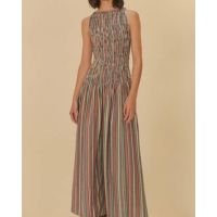 Vestido Lastex Estampado Listra Pipa