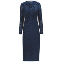 Vestido Midi Com Manga Longa Flor de Lis Azul Amanda