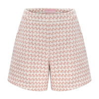 Bermuda Alfaiataria Solta Flor de Lis Off/rosa