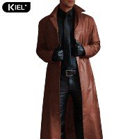 Kielle Jaqueta Masculina Terno Gola Manga Longa Único Breasted De Couro Fal