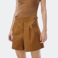 Shorts Hering Evasê Feminino - Marrom