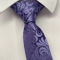 Gravata Slim Floral Lilás - DF Gravatas