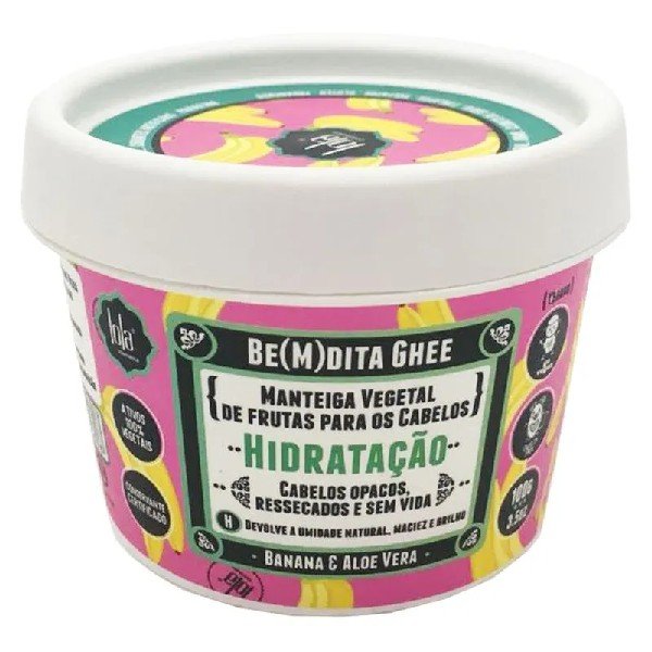Manteiga vegetal capilar Be(M)dita Ghee, hidratação para cabelos cacheados com banana e aloe vera.