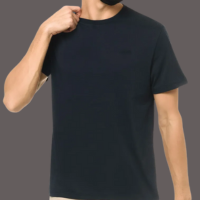 Camiseta Masculina Básica de Algodão Pima Calvin Klein Azul Marinho p