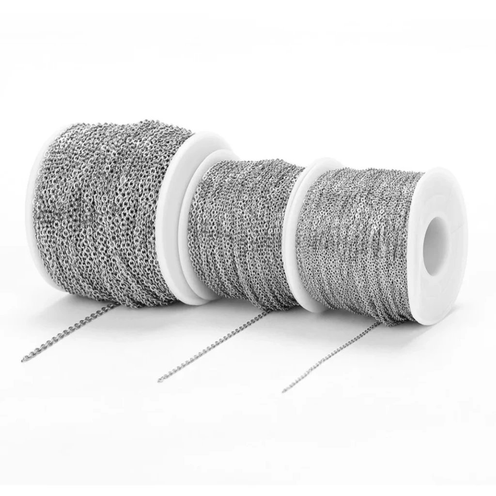 2 Metros de correntes em aço inoxidável/corrente por metro - cadeado e exte