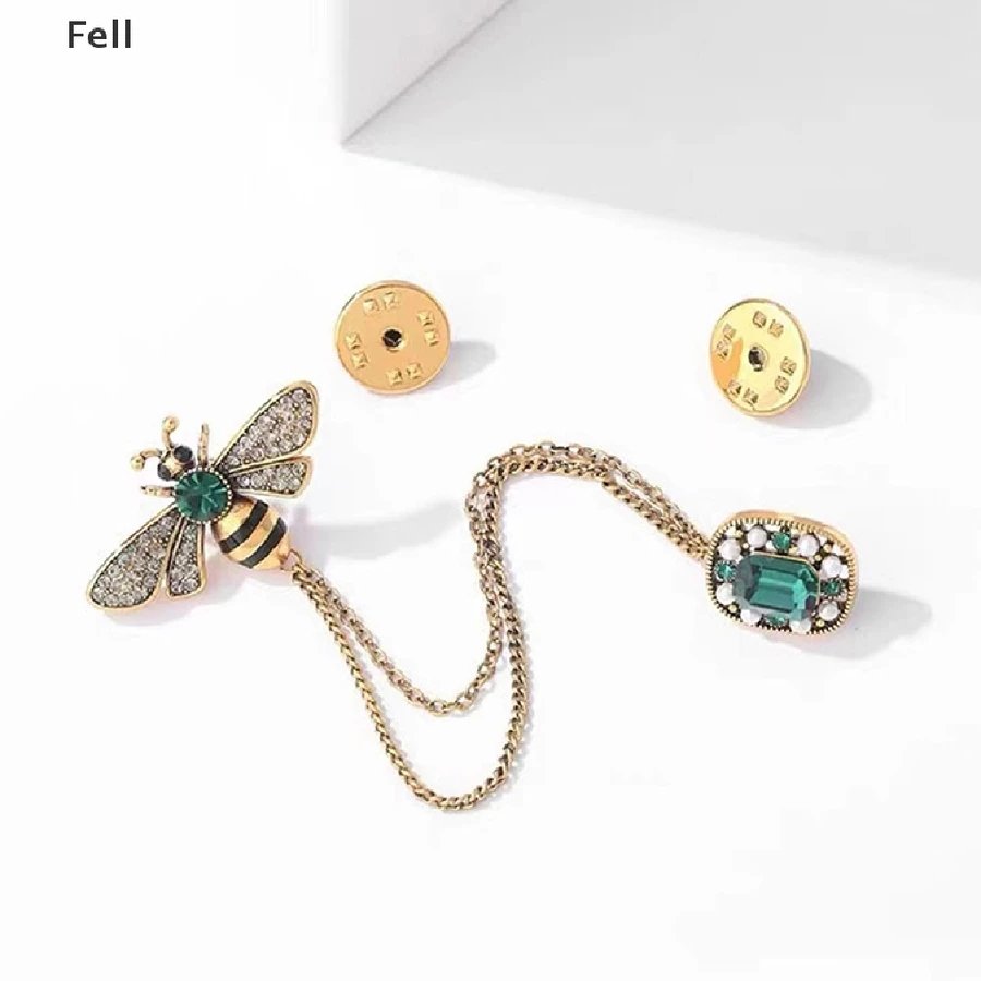 [Rerto Broches De Cristal De Abelha Para Mulheres Esmalte Strass Animal Tas