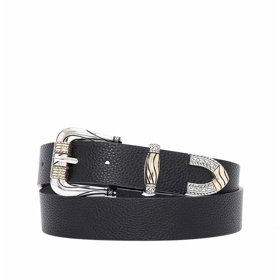 Cinto Feminino Luz Camila com Fivela e Ponteira Detalhada Preto - Preto