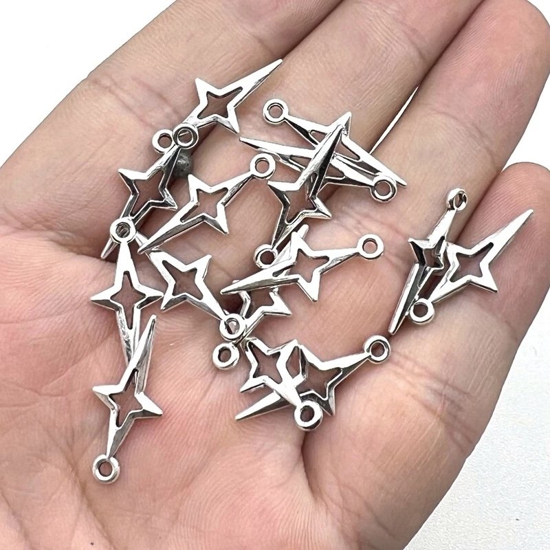 20/50 Pçs YK2 Estrela Encantos Prata Metal Tibetano Pingentes DIY Colar Pul