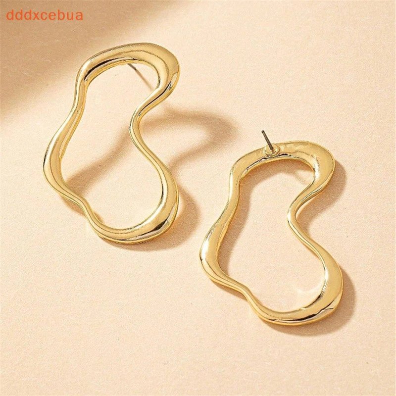 [Dddddxcebua] Linhas Irregulares Exageradas Brincos Grandes Em Forma De Gra