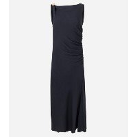 Vestido Reto Midi em Viscose com Ajuste Metálico na Alça Preto