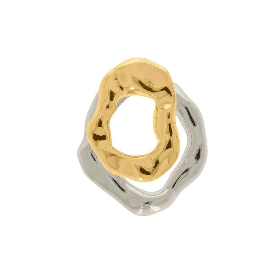 Brinco Orgânico Dourado e Prata Dois em Um Hipoalergênico