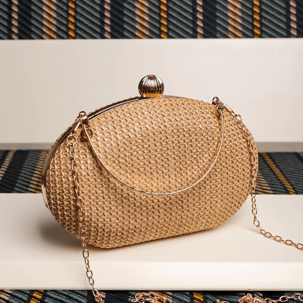 Bolsa Clutch Feminina Palha Festas Verão Casamento Carteira