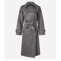 Trench Coat em PU Manchadinho com Faixa para Amarração Marrom
