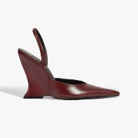 Slingback Scarpin Couro Vinho
