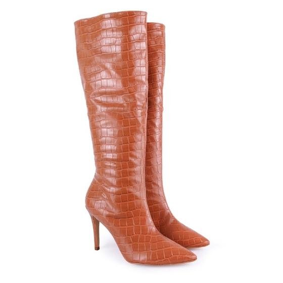 Bota feminina cano longo salto alto fino - Taty Morena calçados