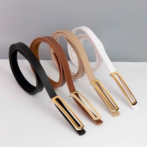 Kit 4 Cinto Feminino Fino Elegante material sintético Social - Swisz