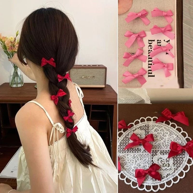 5Pcs Sweet Cool Girls Colorful Bowknot Hair Clip Hairpin Acessório De Cabel