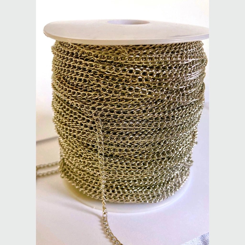 5 METROs Corrente Dourada Ferro 2mm e 4mm Montagem de Bijuteria Brincos Col