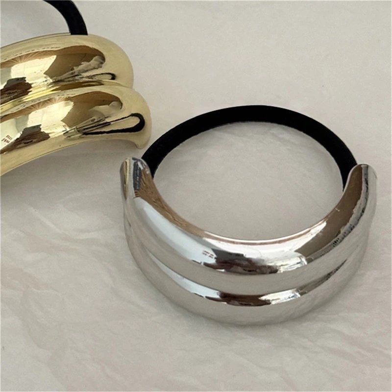 Clipes De Cabelo Golden Trendy 18K Com Banho Pequeno Amor Banda Rabos De Pô