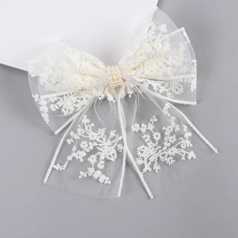 Clip De Cabelo De Laço Largo Coreano Boutique Elegante Barrettes De Rabo De