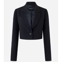 Blazer Cropped Slim Alfaiataria Preto