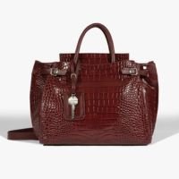 Bolsa Tote Média Heaven Couro Croco Vinho