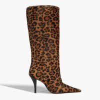 Bota Rudy Couro Animal Print Cano Alto