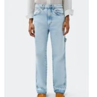 Calça Jeans Hering Reta Carpinteiro Cintura Média Feminina - Azul