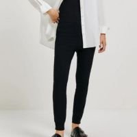 Calça Hering Básica Cintura Média Alfaiataria Feminina - Preto