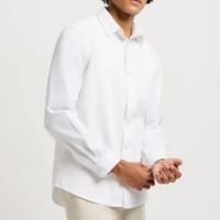 Camisa Básica Hering Slim Manga Longa Masculina - Branco