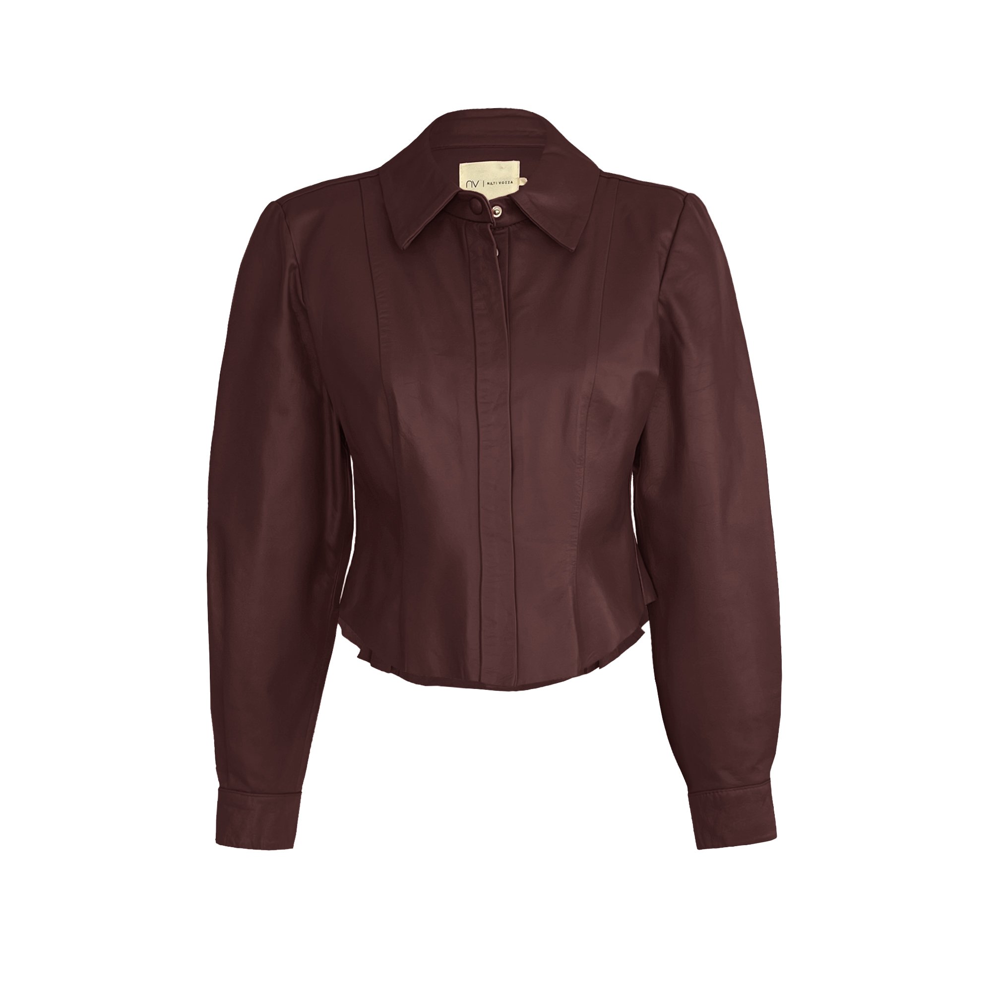 Camisa Couro Leila - Marrom Cacau