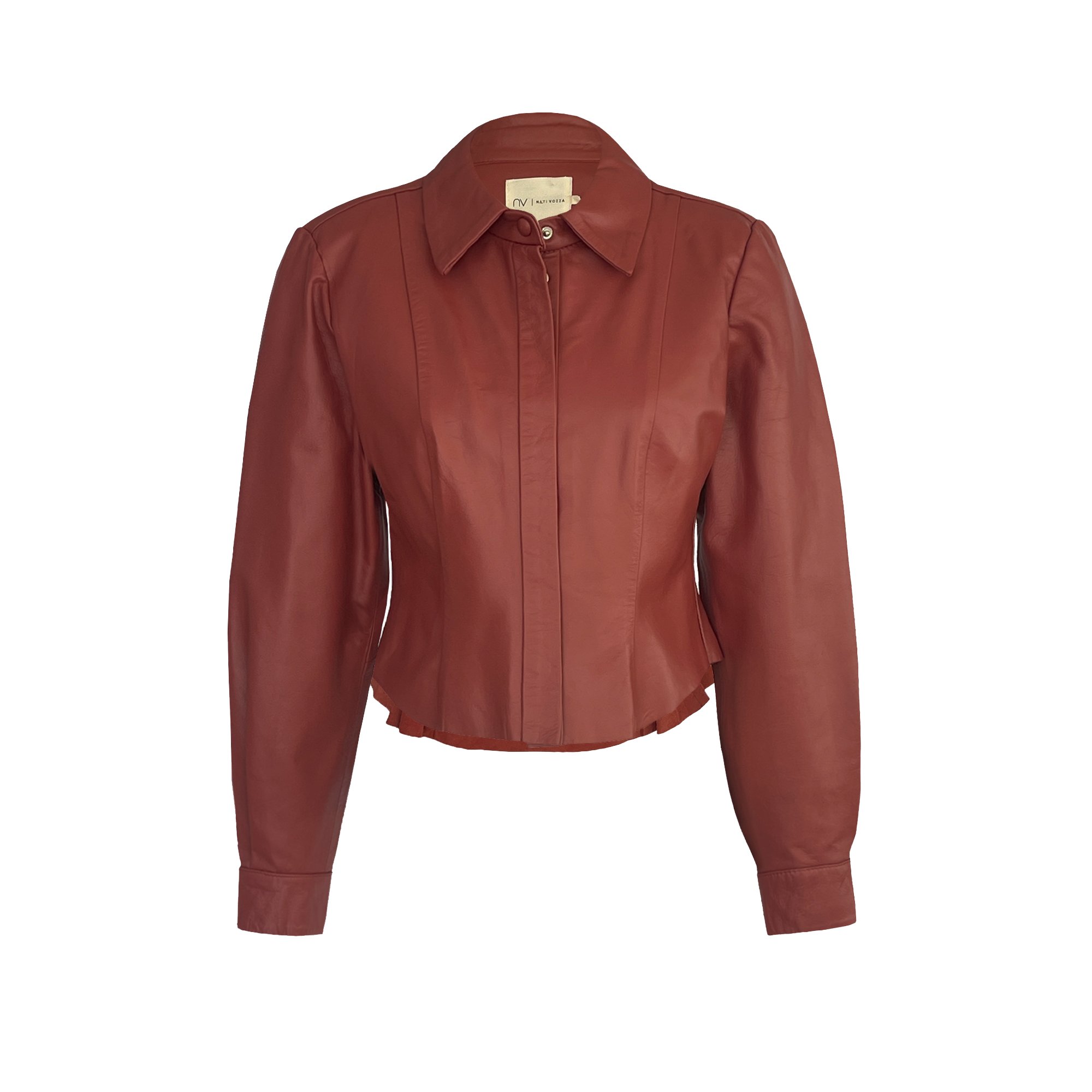 Camisa Couro Leila - Marrom Almond