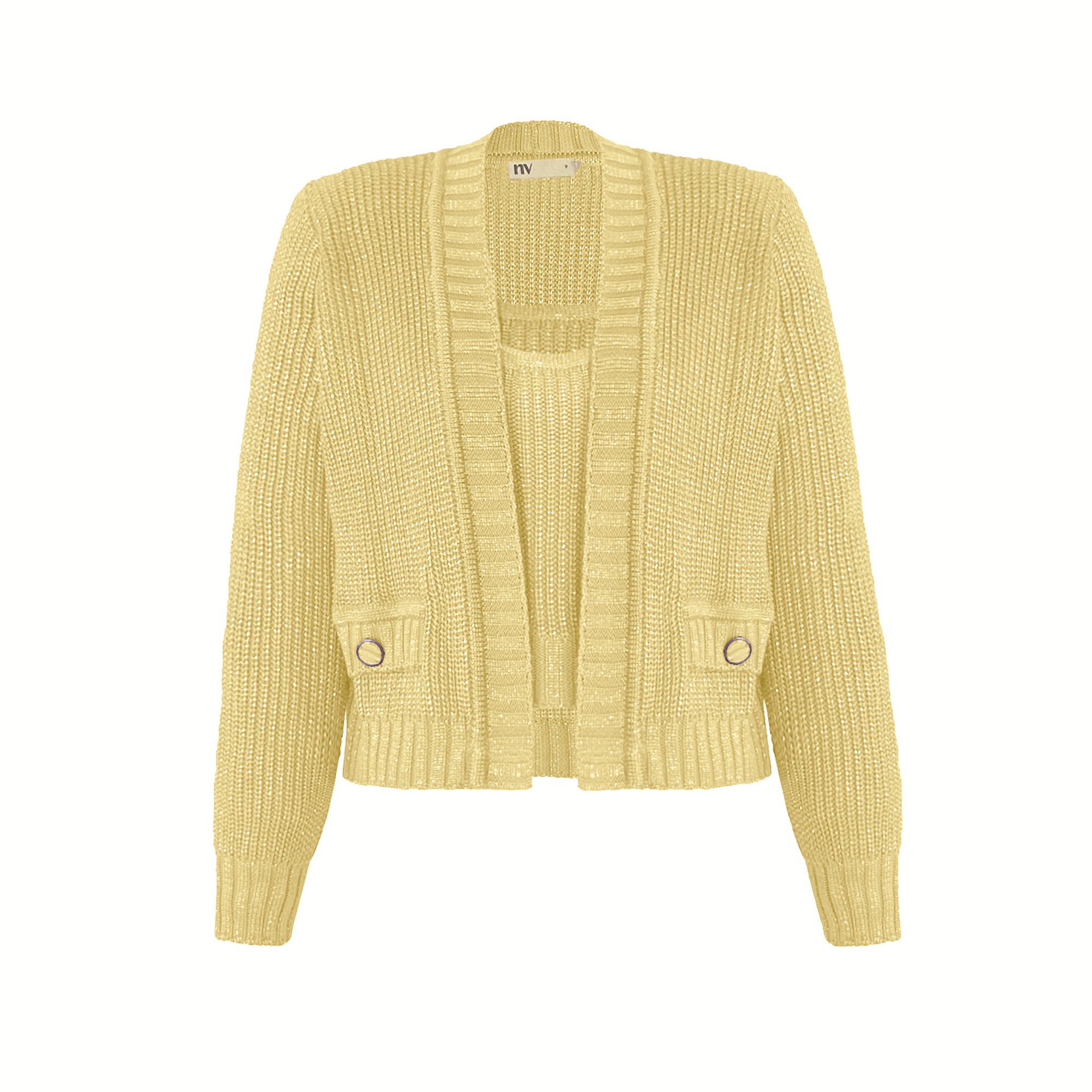 Twin Set Tricot Curto Tamy - Amarelo Creme
