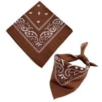 Bandana Marrom Estampada Lenço Rock Máscara