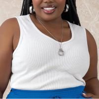 Marguerite - Regata Branca com Renda Plus Size