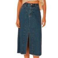 Saia Jeans Farm Reta Midi - Jeans