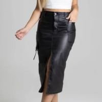 Saia Midi Bengaline Sawary - 277126 - BLACK 44 - Preto