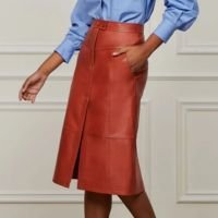 Saia De Couro Classica Recortes