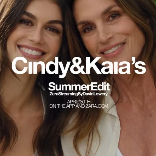 ZaraStreaming estreia com Cindy Crawford e Kaia Gerber