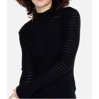 Blusa de Tricot Gola Alta Preta Macia de Viscose Sob - Preto