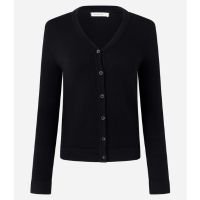 Cardigan em Tricô com Fechamento em Botões Preto