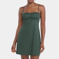 Vestido Farm Curto Franzido - Verde