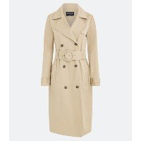 Casaco Trench Coat Alongado com Cinto Estruturado Bege